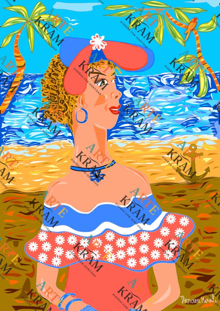 Dama de la playa caribeña